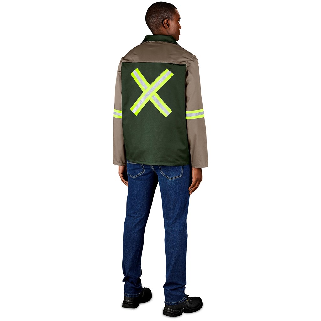 Site Premium Two-Tone Polycotton Jacket - Reflective Arms & Back - Yellow Tape - Image 8
