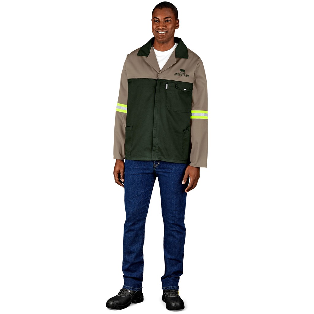 Site Premium Two-Tone Polycotton Jacket - Reflective Arms & Back - Yellow Tape - Image 5