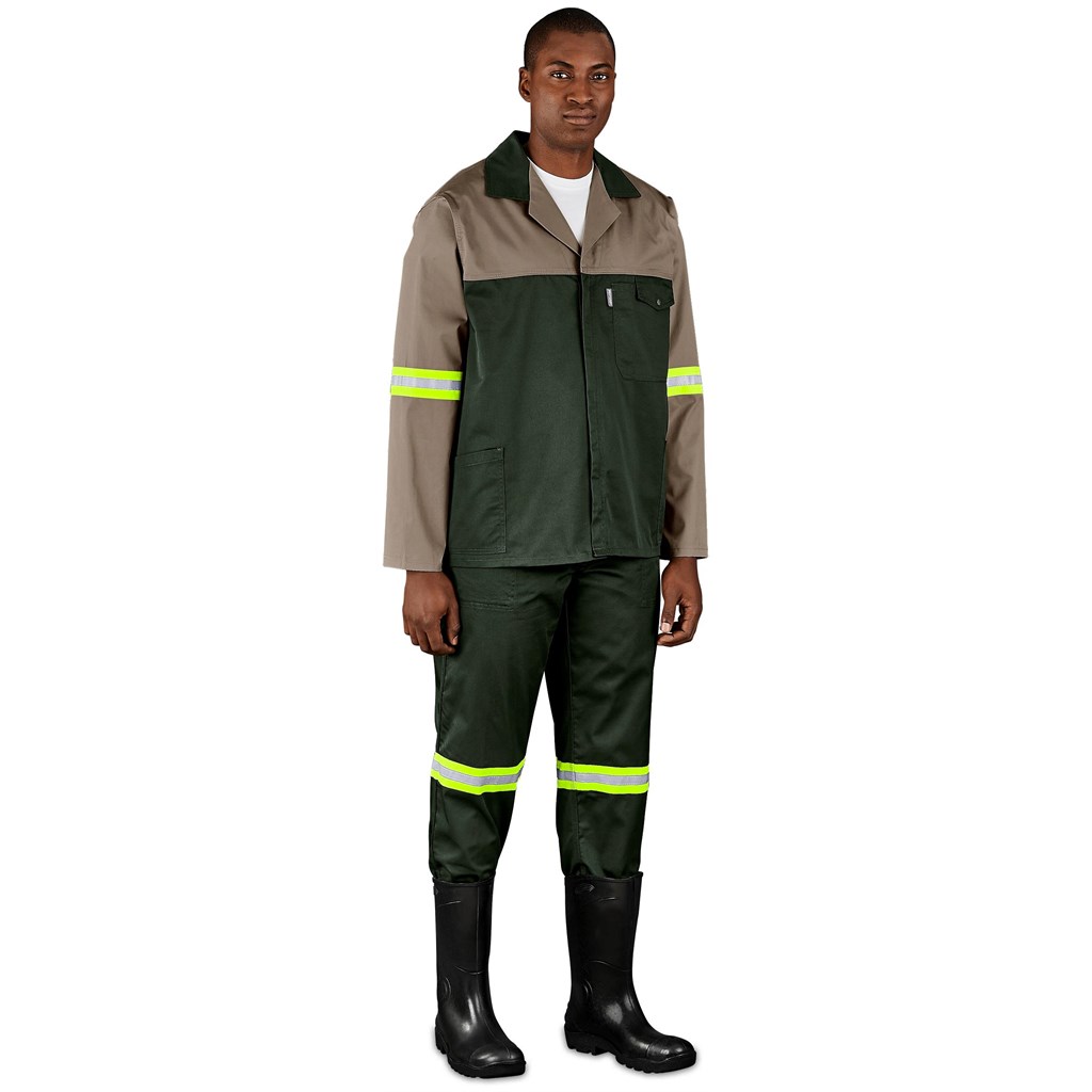 Site Premium Two-Tone Polycotton Jacket - Reflective Arms & Back - Yellow Tape - Image 2