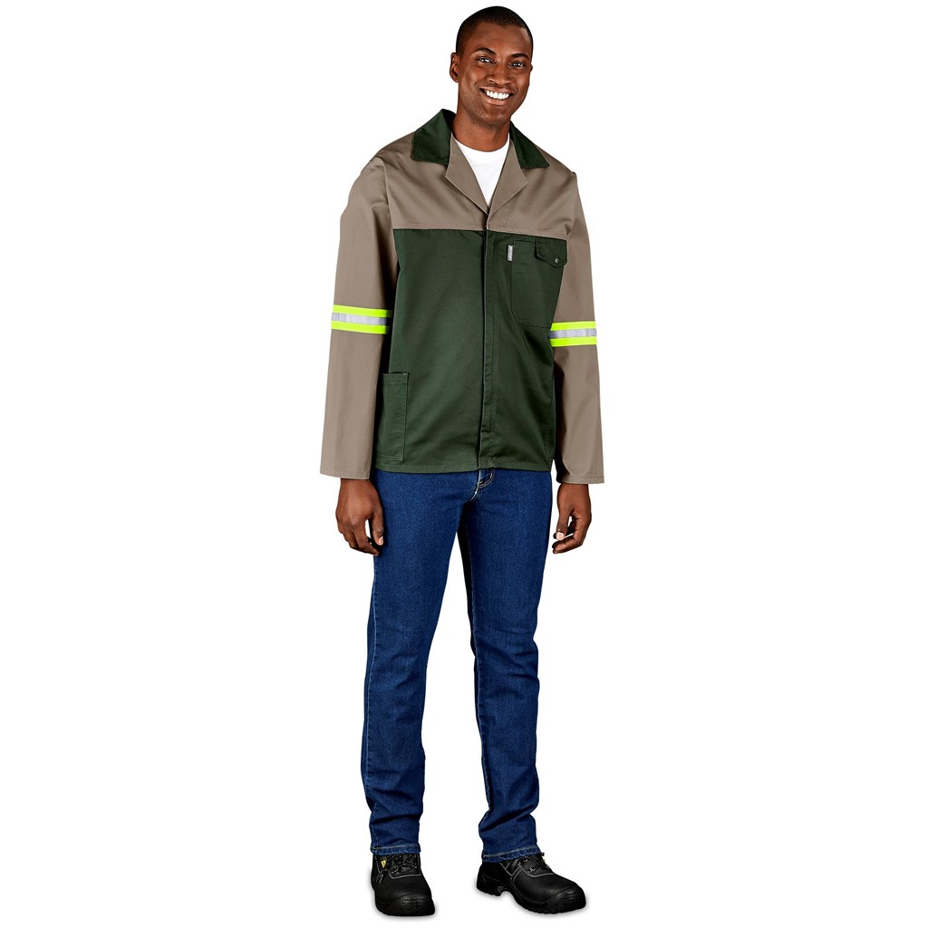 Site Premium Two-Tone Polycotton Jacket - Reflective Arms & Back - Yellow Tape - Image 10