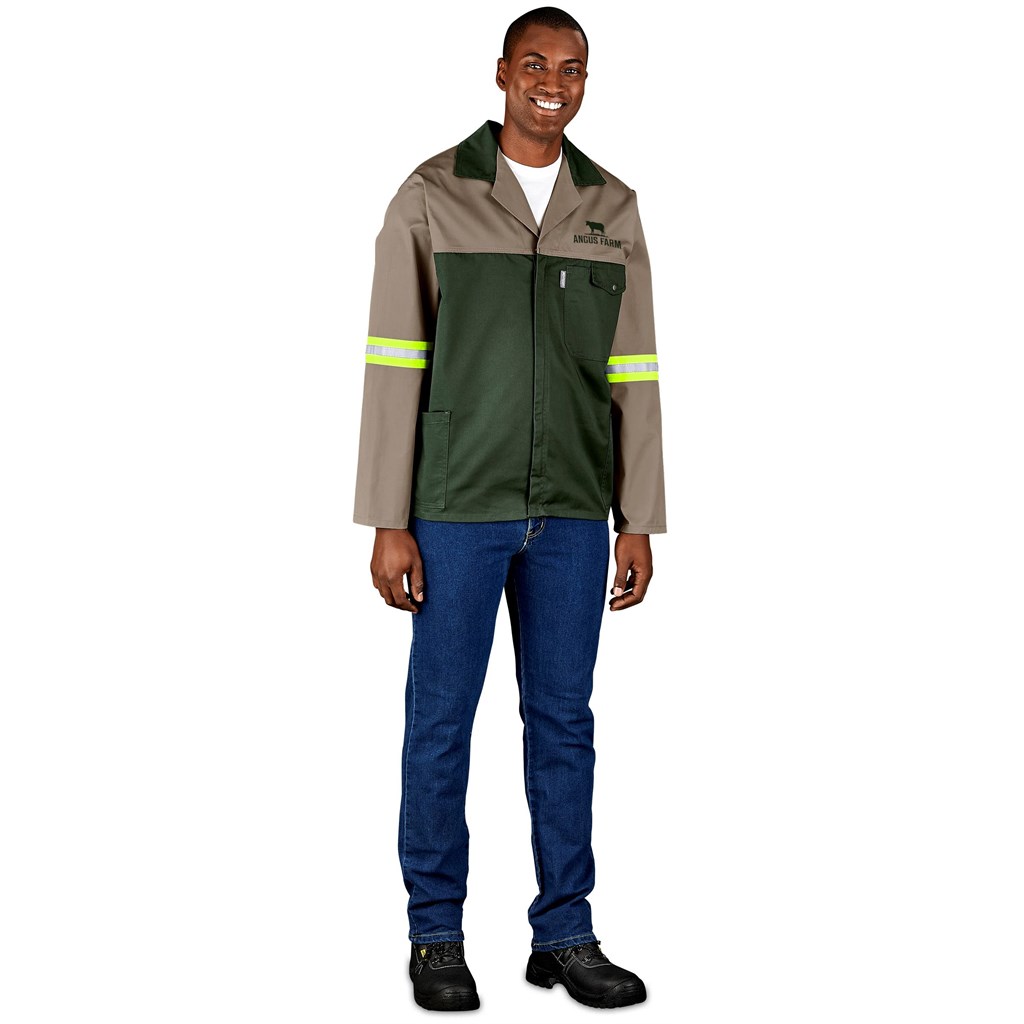 Site Premium Two-Tone Polycotton Jacket - Reflective Arms & Back - Yellow Tape - Image 9