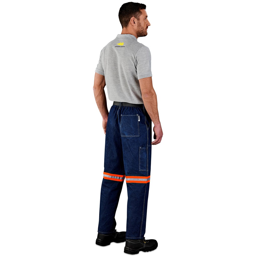 Cast Premium 100% Cotton Denim Pants - Reflective Legs - Orange Tape - Image 6