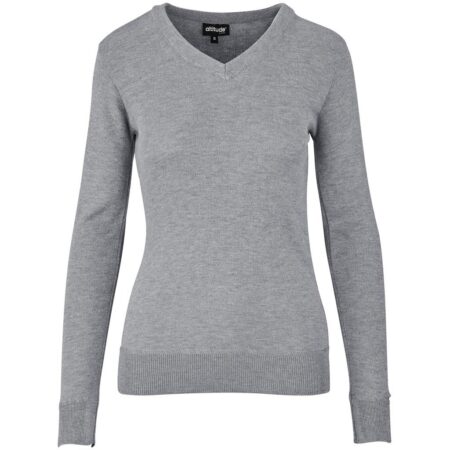 Ladies Long Sleeve Peru V-Neck Jersey - Grey
