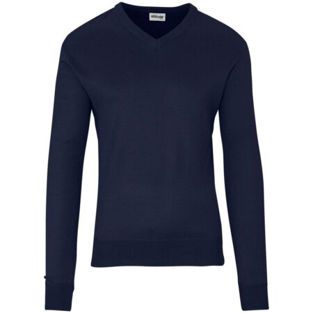 Mens Long Sleeve Peru V-Neck Jersey - Navy
