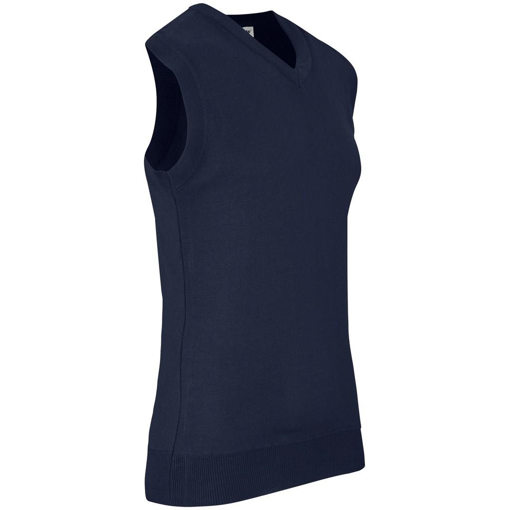 Mens Sleeveless Peru V-Neck Jersey - Navy - Image 3
