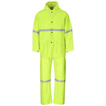 Light Duty Tornado  Hi-Viz Reflective  Rubberised Rainsuit - Yellow
