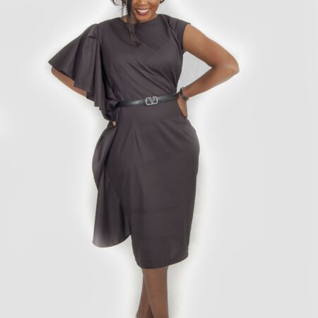Lady Boss Side Frill Formal Dress